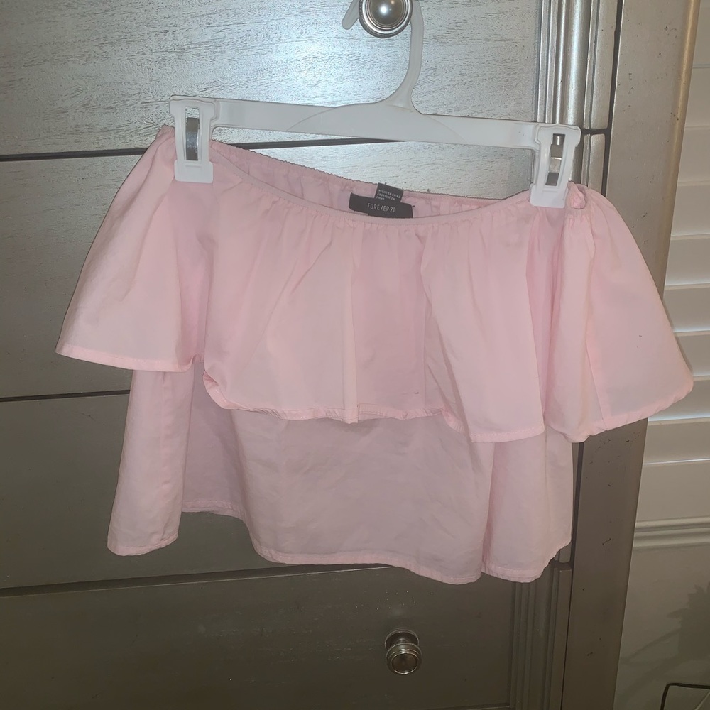 pink off the shoulder top